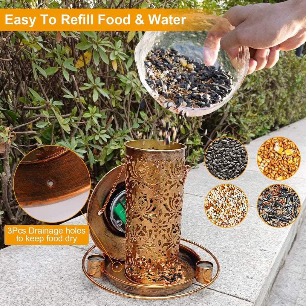 Solar Decorative Hanging Bird Feeder Lantern