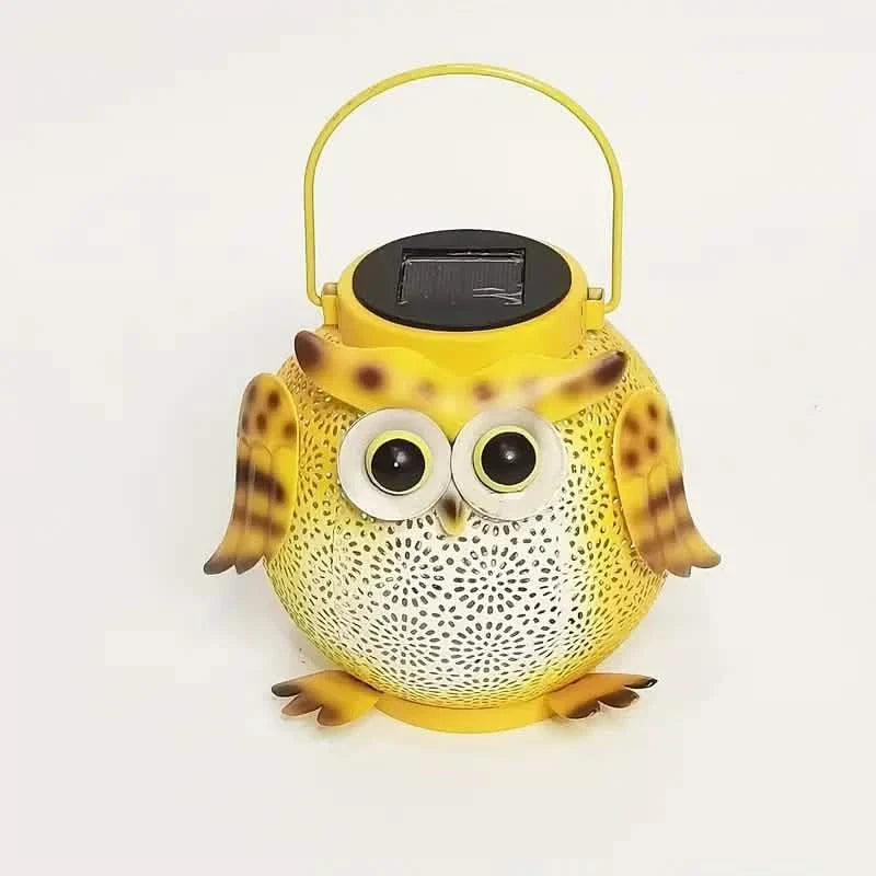 Solar Garden Hanging Light Owl Pattern