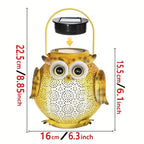 Solar Garden Hanging Light Owl Pattern
