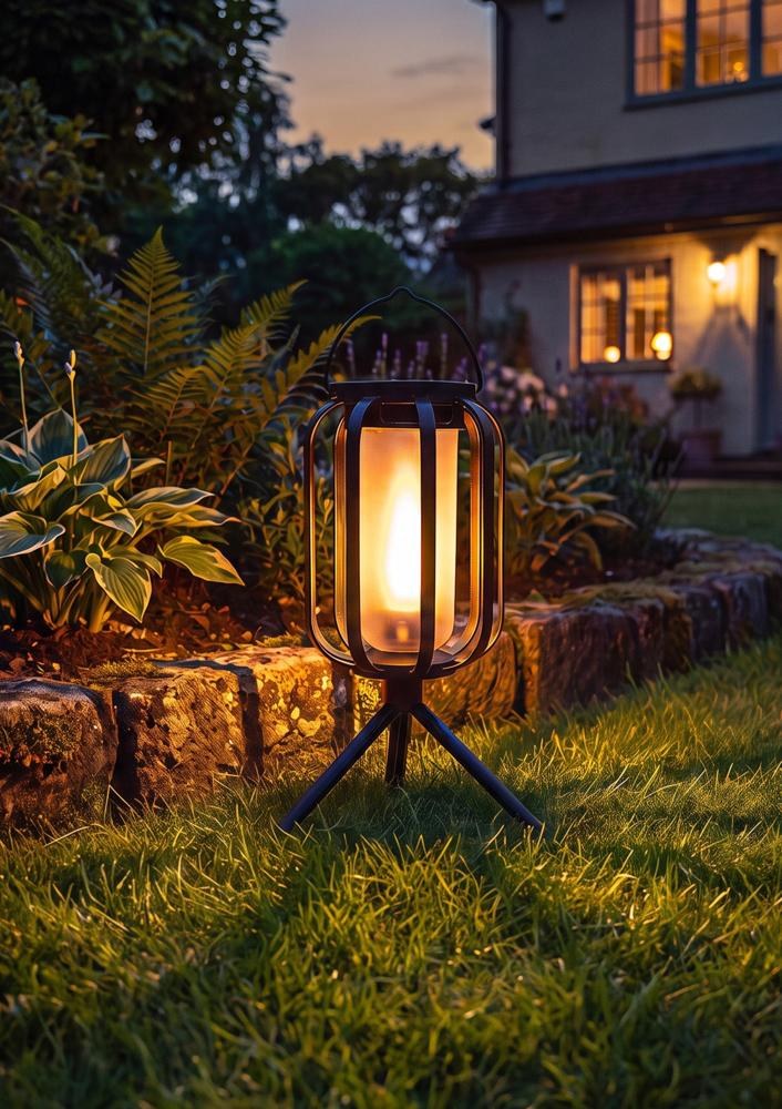 Solar Flickering Flame Lantern with Stake