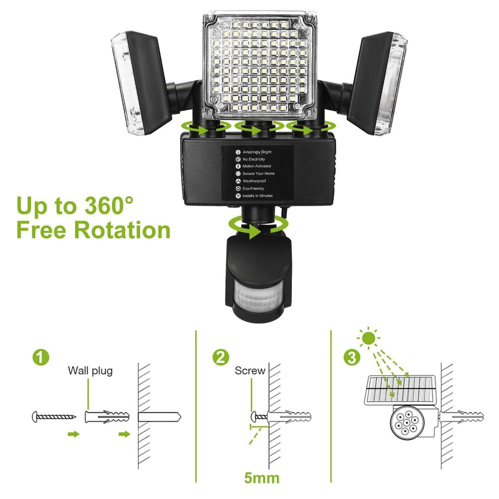 Solar Lights Outdoor 188 LEDs