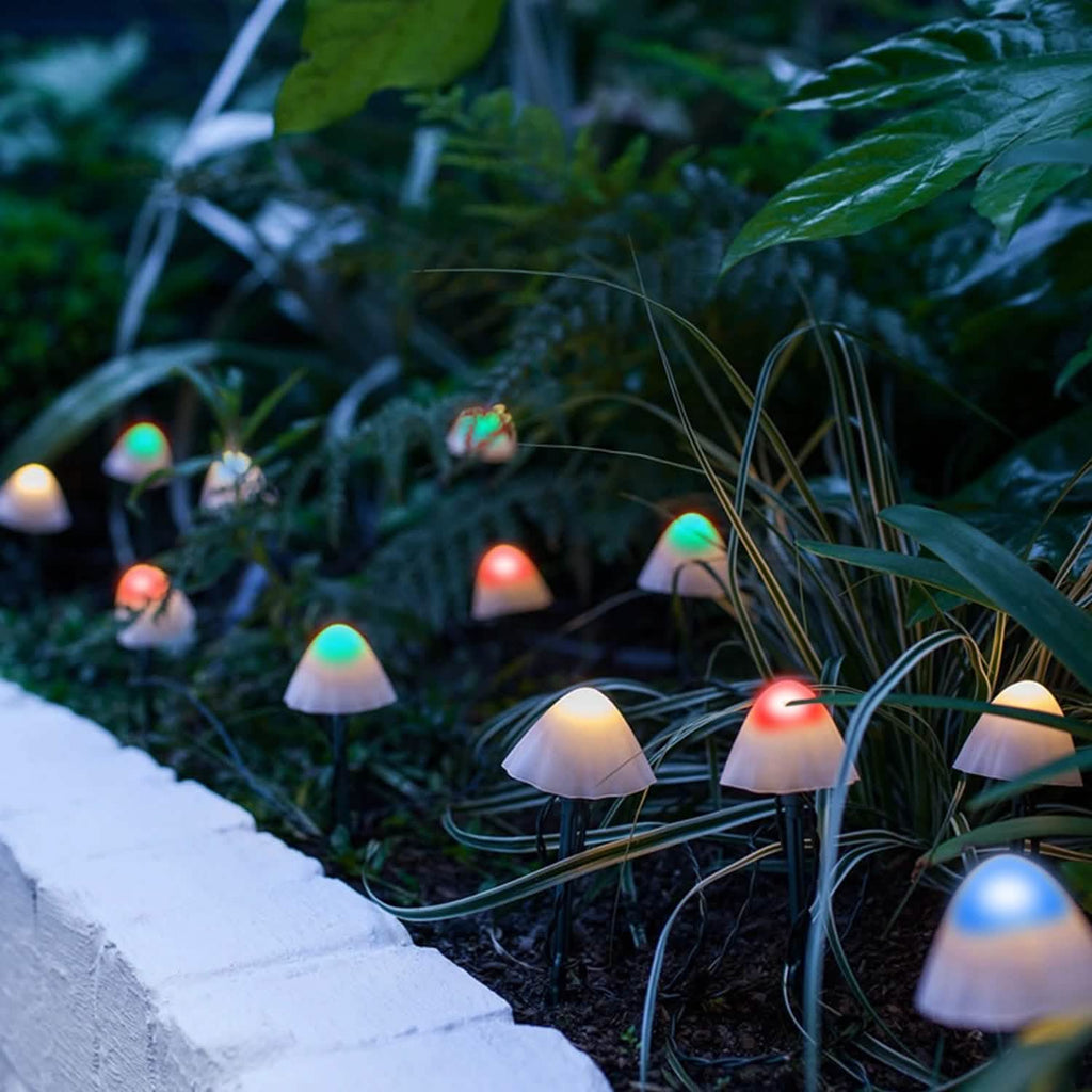 Solar Mushroom Lights Outdoor Decoration 10 LED Light Stake