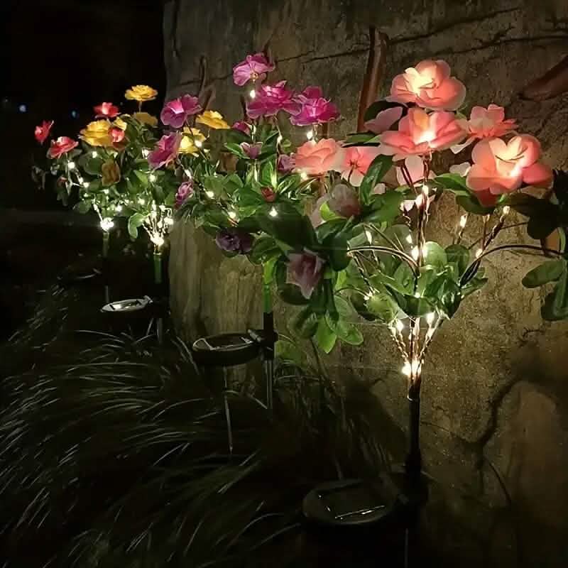 Solar-Powered Camellia Tree Lights