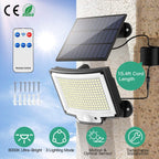 Solar Powered Flood Light Solar IP65 Waterproof Motion Sensor with Remote