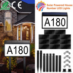 Solar Powered House Numbers LED Address Plaque Sign