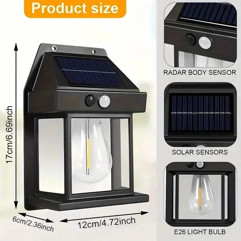 Solar-Powered Motion-Sensor Outdoor Wall Light