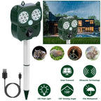 Solar Powered Ultrasonic Animal Repeller PIR Motion Sensor