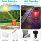 Solar USB Electric Bug Zapper with 5 Light Modes Hanging Hook
