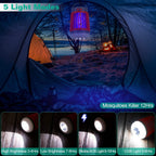 Solar USB Electric Bug Zapper with 5 Light Modes Hanging Hook