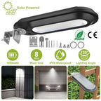 Solar Wall Light Outdoor 18 LED's Dusk to Dawn Fence Lamp