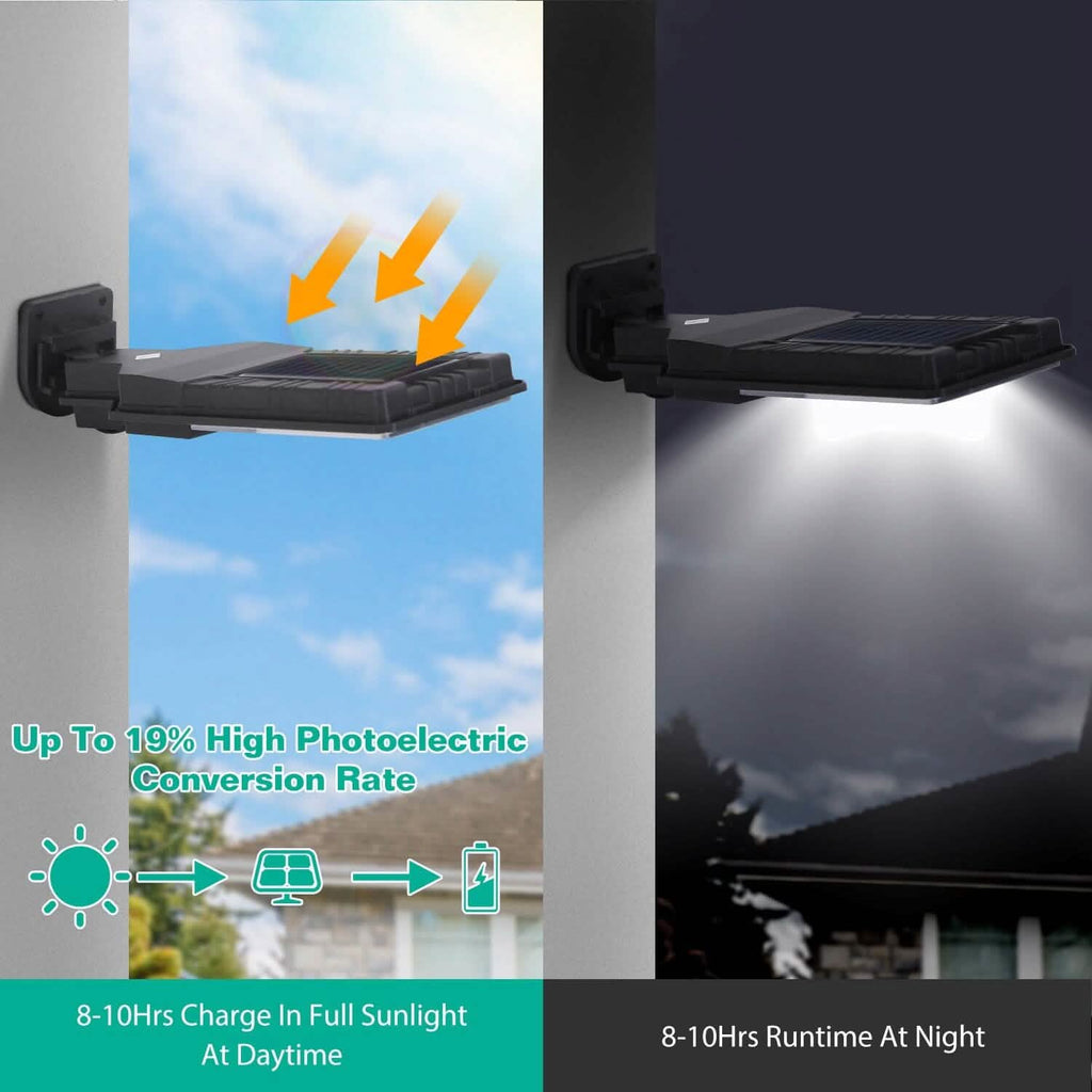 Solar Wall Light Outdoor Beads PIR Motion Sensor Remote Control Wireless Lamps