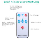Solar Wall Light Outdoor Beads PIR Motion Sensor Remote Control Wireless Lamps