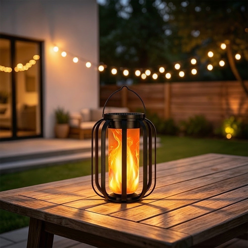 Solar Flickering LED Flame Lantern
