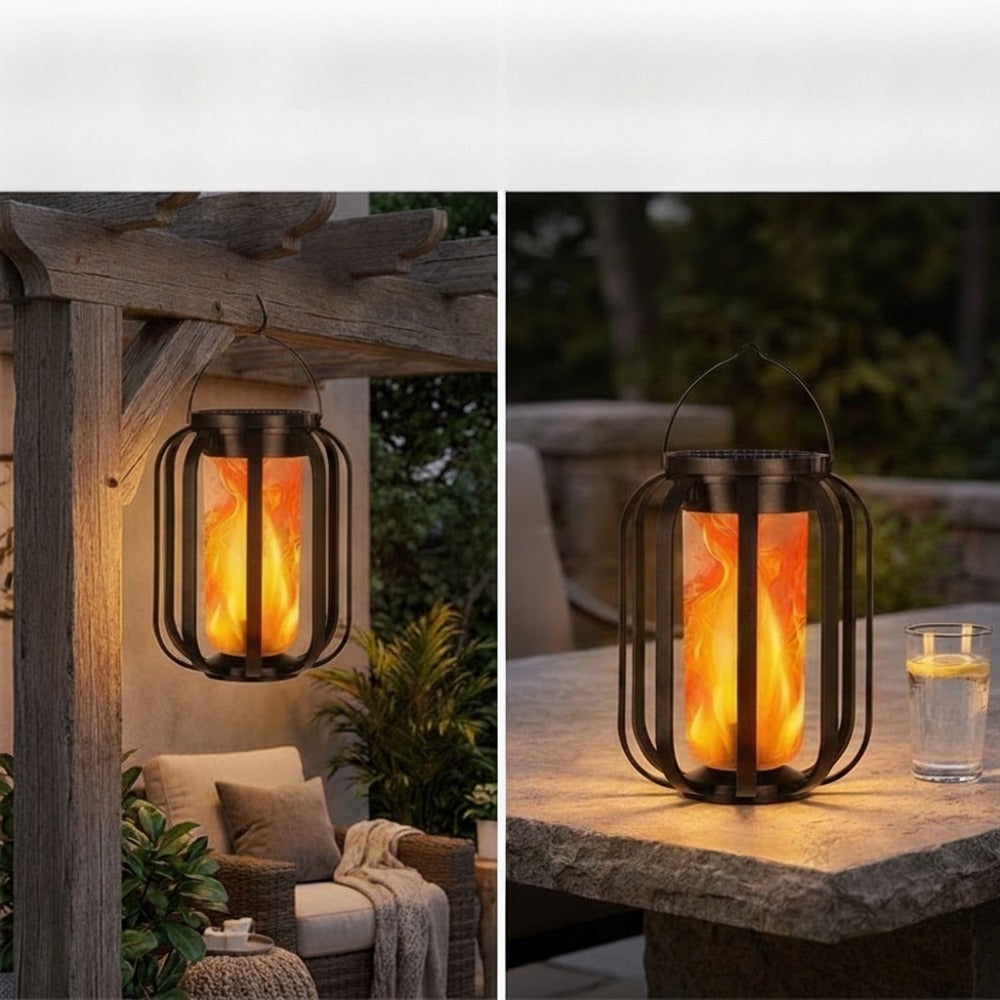 Solar Flickering LED Flame Lantern