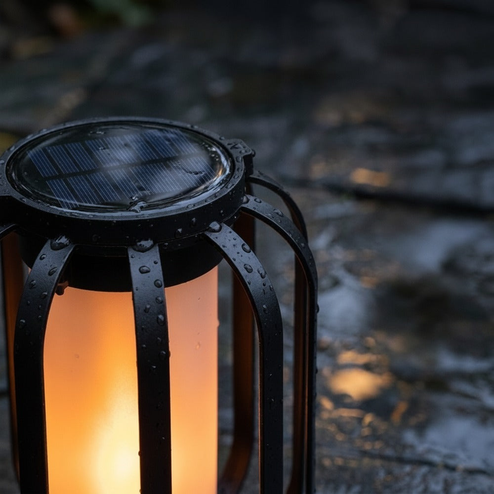 Solar Flickering LED Flame Lantern