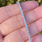 Solid 14K White Gold 2.13 CTW 100% Natural Diamond Tennis Bracelet