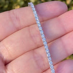 Solid 14K White Gold 2.13CTW 100% Natural Diamond Tennis Bracelet