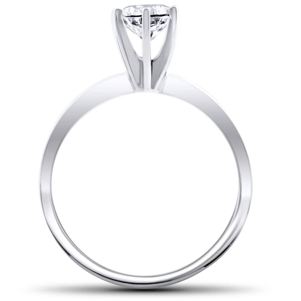 Solitaire Diamond Engagement Ring 1/4ct 14k White Gold Round Brilliant Cut