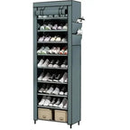 Spacious 9-Grid Non-Woven Fabric Alloy Structure Wardrobe with Dust Cover