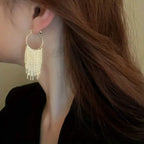Sparkling Tassel Design Dangle Earrings