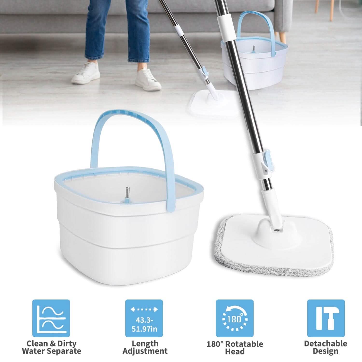 Spin Mop and Bucket with Wringer Set