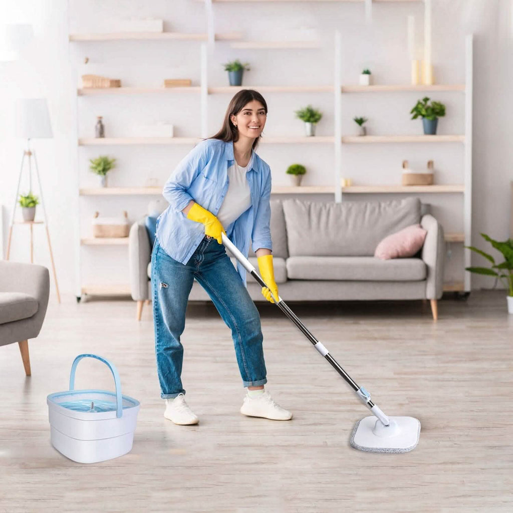 Spin Mop and Bucket with Wringer Set