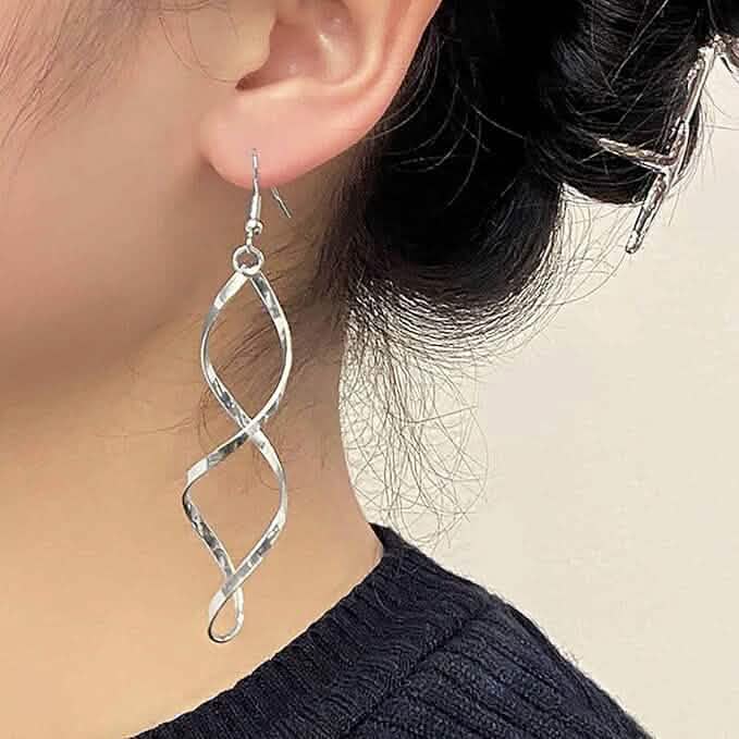 Spiral Design Dangle Earrings