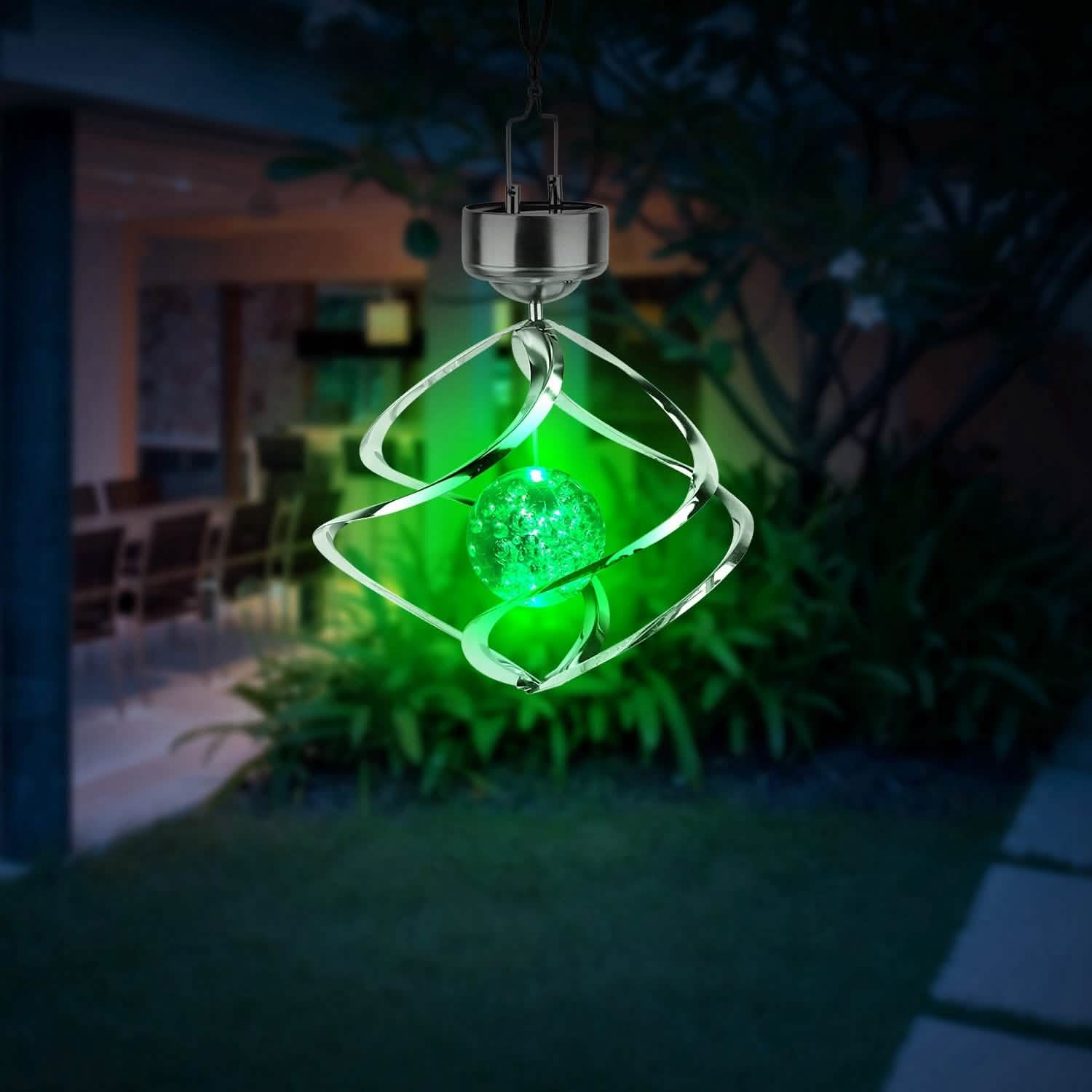 Spiral Spinner Solar Lights Wind Chime LED