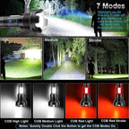 High Lumens Long Tactical Flashlight, Rechargeable Handheld Light