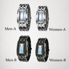 Men’s LED Digital Bracelet Watch – Stainless Steel Sports Style with Blue Light Display