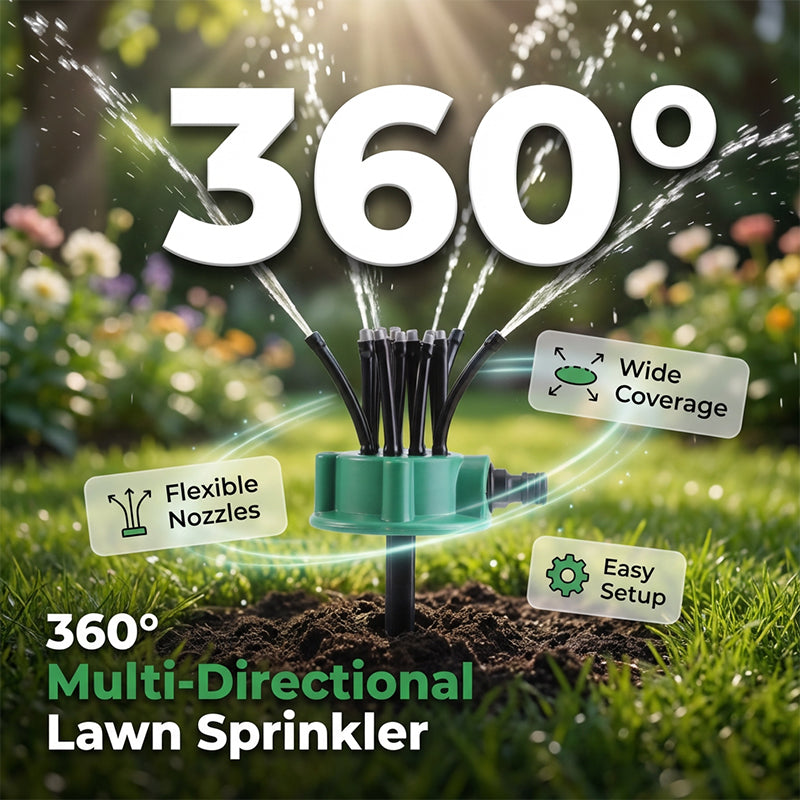 Precision Irrigation Sprinkler – 360° multi‑directional, custom spray patterns. Gentle on delicate plants. Save water, grow better.