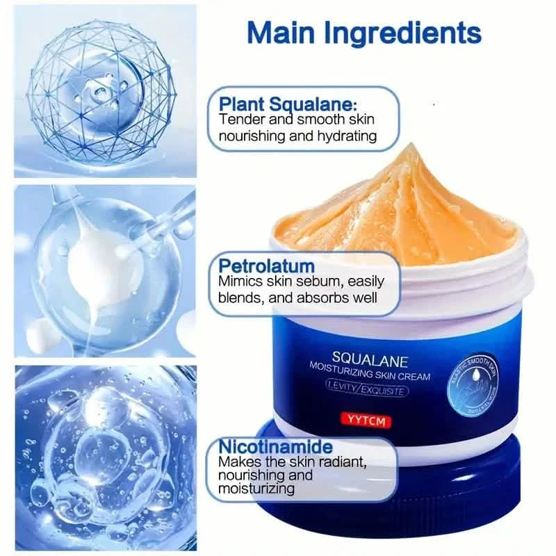 Squalane Moisturizing Skin Cream for Dry, Cracked Feet and Hands