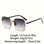 Square Rimless Summer Gradient Sun Shade Glasses