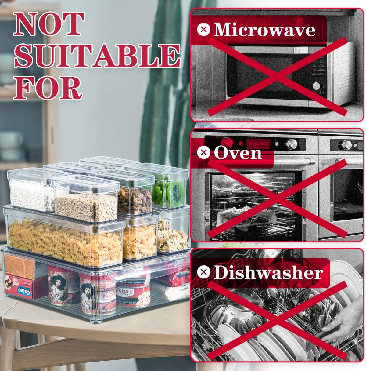 Stackable Food Containers for Fridge, Set of 10 - FridgeMaster