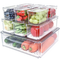 Stackable Food Containers for Fridge, Set of 10 - FridgeMaster