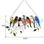 Stained Glass Hanging Bird Art