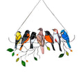 Stained Glass Hanging Bird Art