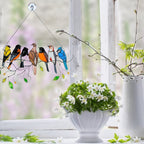 Stained Glass Hanging Bird Art