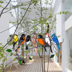 Stained Glass Hanging Bird Art