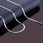 Stainless Steel Blade Unisex Flat Snake Clavicle Chain