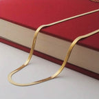 Stainless Steel Blade Unisex Flat Snake Clavicle Chain