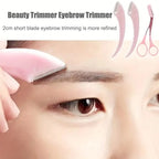 Stainless Steel Eyebrow Trimmer Set, Curved Eyebrow Razor and Scissors With Comb