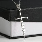 Stainless Steel Faith Word Church Prayer Religious Pendant Necklace