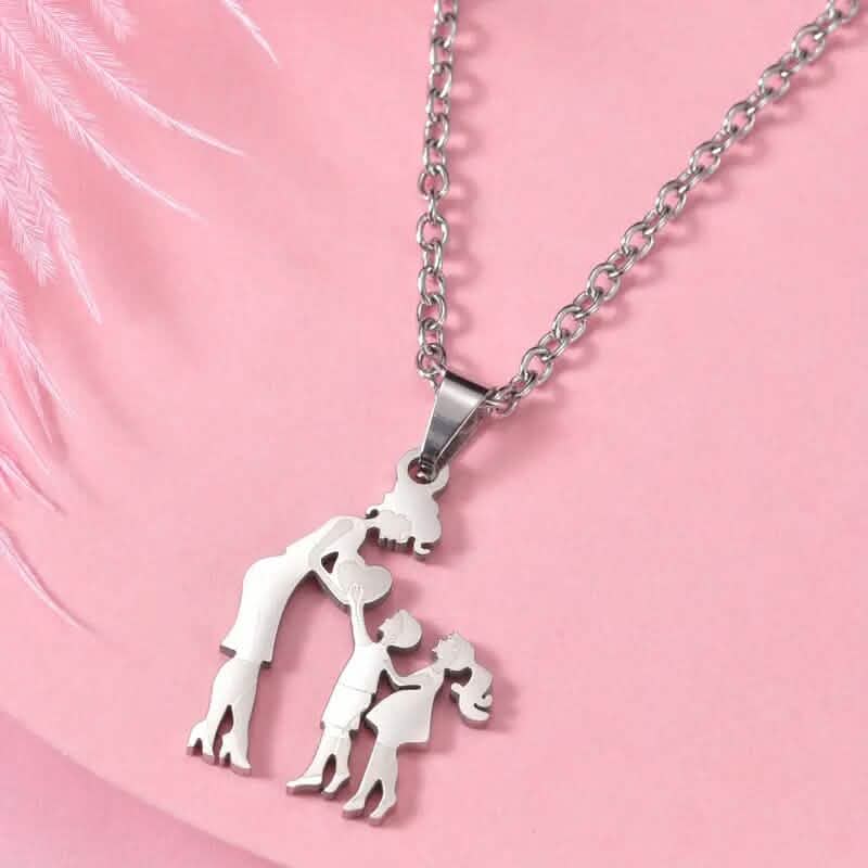 Stainless Steel Heartfelt Mother-Daughter-Son Necklace