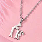 Stainless Steel Heartfelt Mother-Daughter-Son Necklace