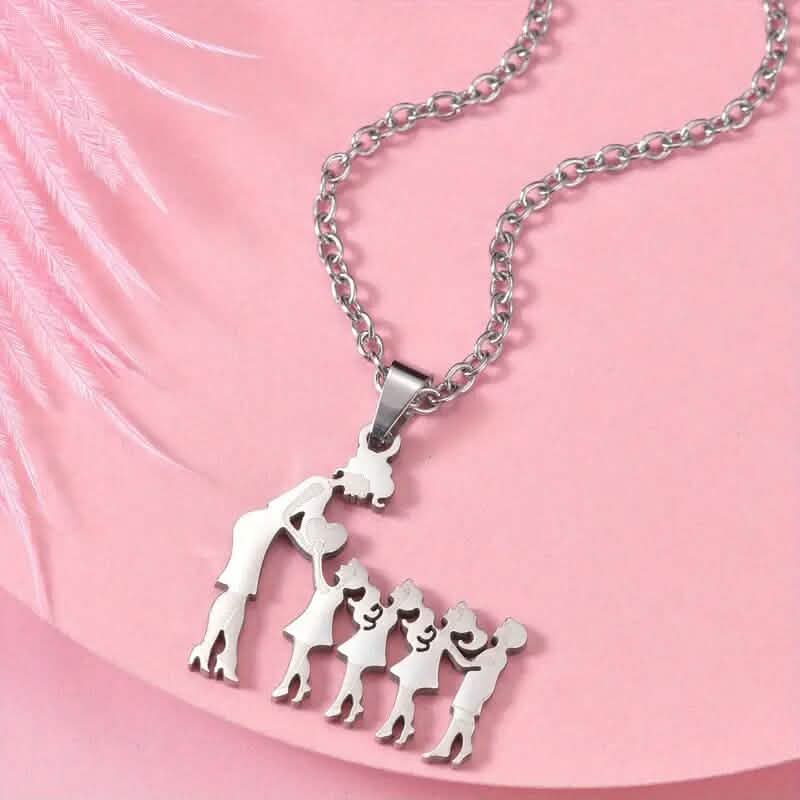 Stainless Steel Heartfelt Mother-Daughter-Son Necklace
