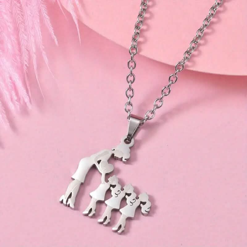 Stainless Steel Heartfelt Mother-Daughter-Son Necklace