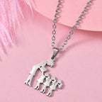 Stainless Steel Heartfelt Mother-Daughter-Son Necklace