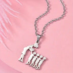 Stainless Steel Heartfelt Mother-Daughter-Son Necklace