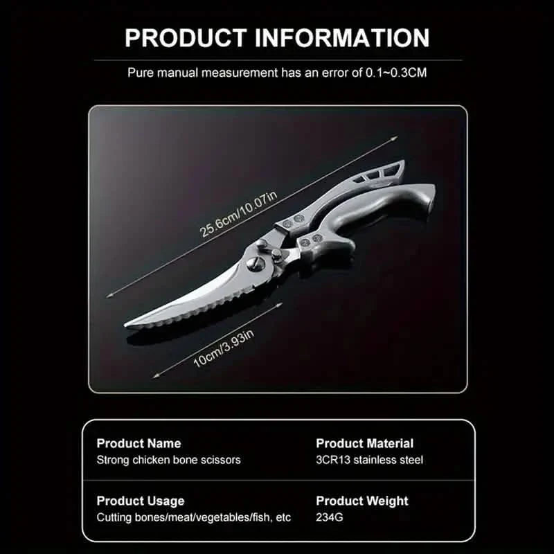 Stainless Steel Heavy-Duty Kitchen Non-Slip Grip Scissors